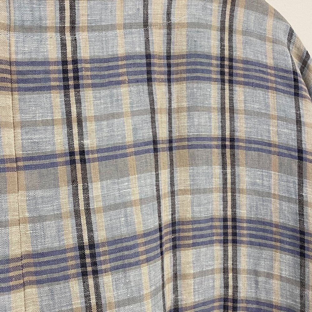 Lintico Aurora Linen Gingham Checked Boatneck 3/4 Sleeve Top - Picture 5 of 12